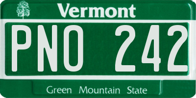VT license plate PNO242