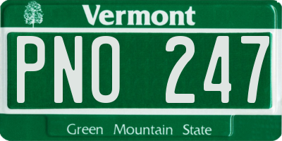VT license plate PNO247
