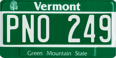 VT license plate PNO249