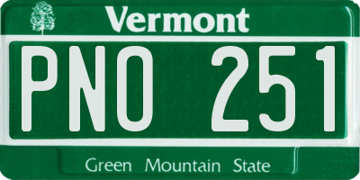 VT license plate PNO251