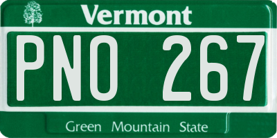 VT license plate PNO267
