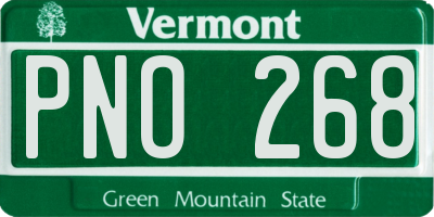 VT license plate PNO268