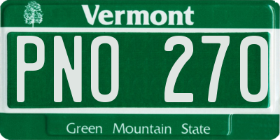 VT license plate PNO270