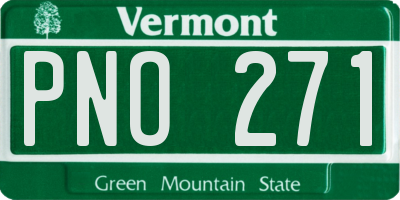 VT license plate PNO271