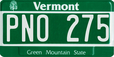VT license plate PNO275