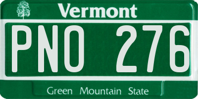 VT license plate PNO276