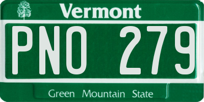 VT license plate PNO279