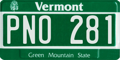 VT license plate PNO281