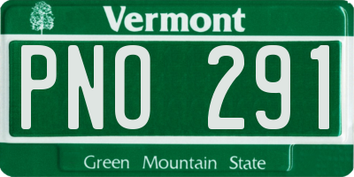 VT license plate PNO291