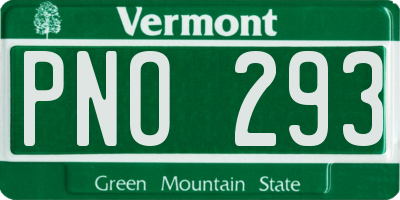VT license plate PNO293