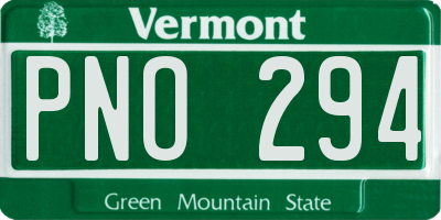 VT license plate PNO294