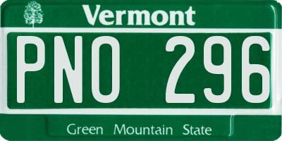 VT license plate PNO296