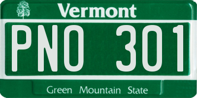 VT license plate PNO301