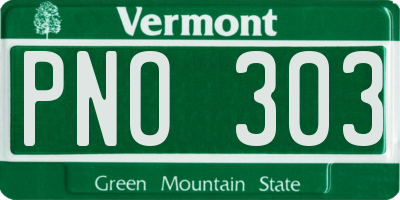 VT license plate PNO303
