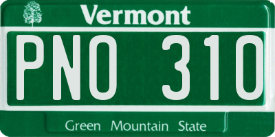 VT license plate PNO310