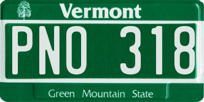 VT license plate PNO318
