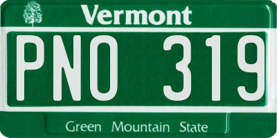 VT license plate PNO319
