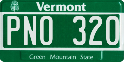 VT license plate PNO320