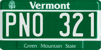 VT license plate PNO321