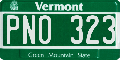 VT license plate PNO323