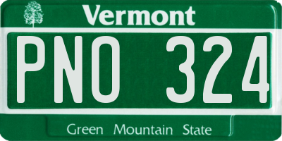 VT license plate PNO324