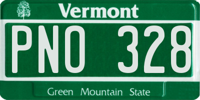 VT license plate PNO328