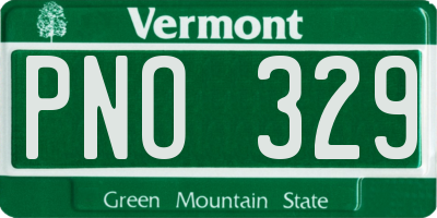 VT license plate PNO329