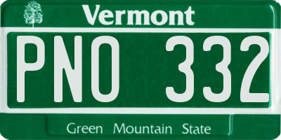 VT license plate PNO332