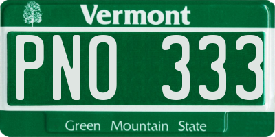 VT license plate PNO333