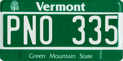 VT license plate PNO335