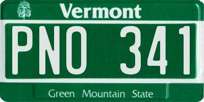 VT license plate PNO341