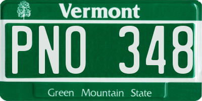 VT license plate PNO348