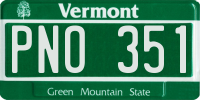 VT license plate PNO351