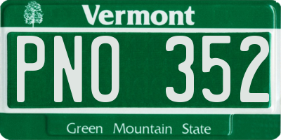VT license plate PNO352