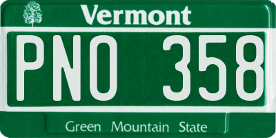 VT license plate PNO358