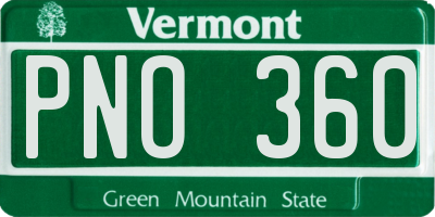 VT license plate PNO360
