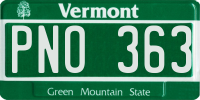 VT license plate PNO363