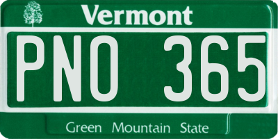 VT license plate PNO365