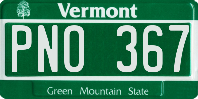 VT license plate PNO367