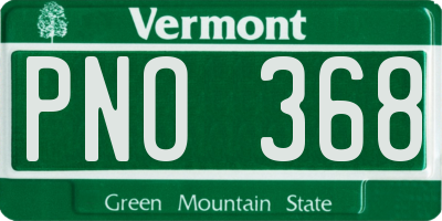 VT license plate PNO368