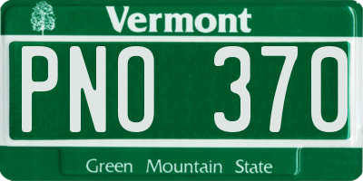 VT license plate PNO370