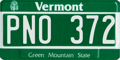 VT license plate PNO372