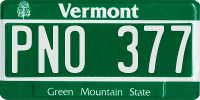 VT license plate PNO377