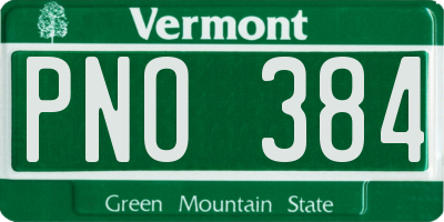 VT license plate PNO384