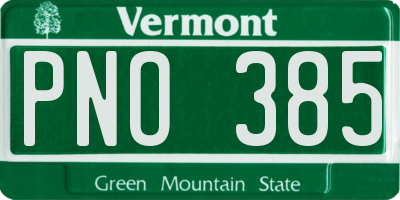 VT license plate PNO385
