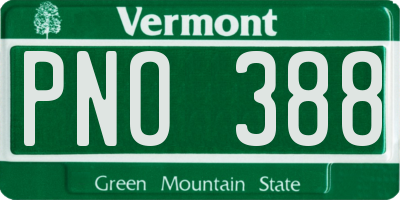 VT license plate PNO388