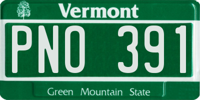 VT license plate PNO391