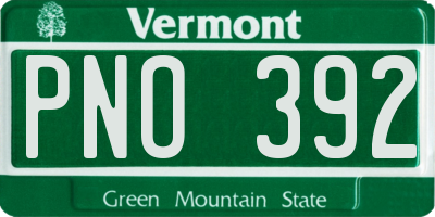 VT license plate PNO392