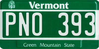 VT license plate PNO393