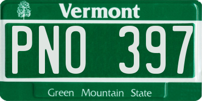 VT license plate PNO397